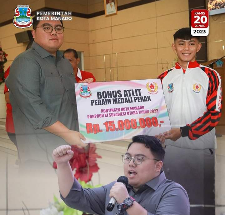 Ketua Umum Koni Manado Serahkan Bonus Atlet Peraih Medali Porprov 2022 Spirit Kawanua News